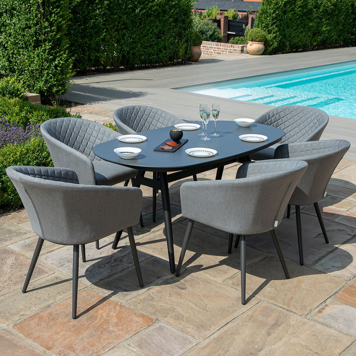Outdoor Furniture Dining Set - Nowoczesny, prosty zestaw mebli ogrodowych na