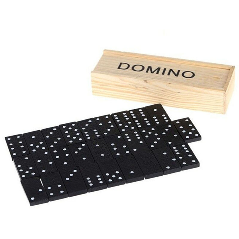 Outdoor Furniture Usa - 28 sztuk/zestaw Drewniane Domino Gra Planszowa