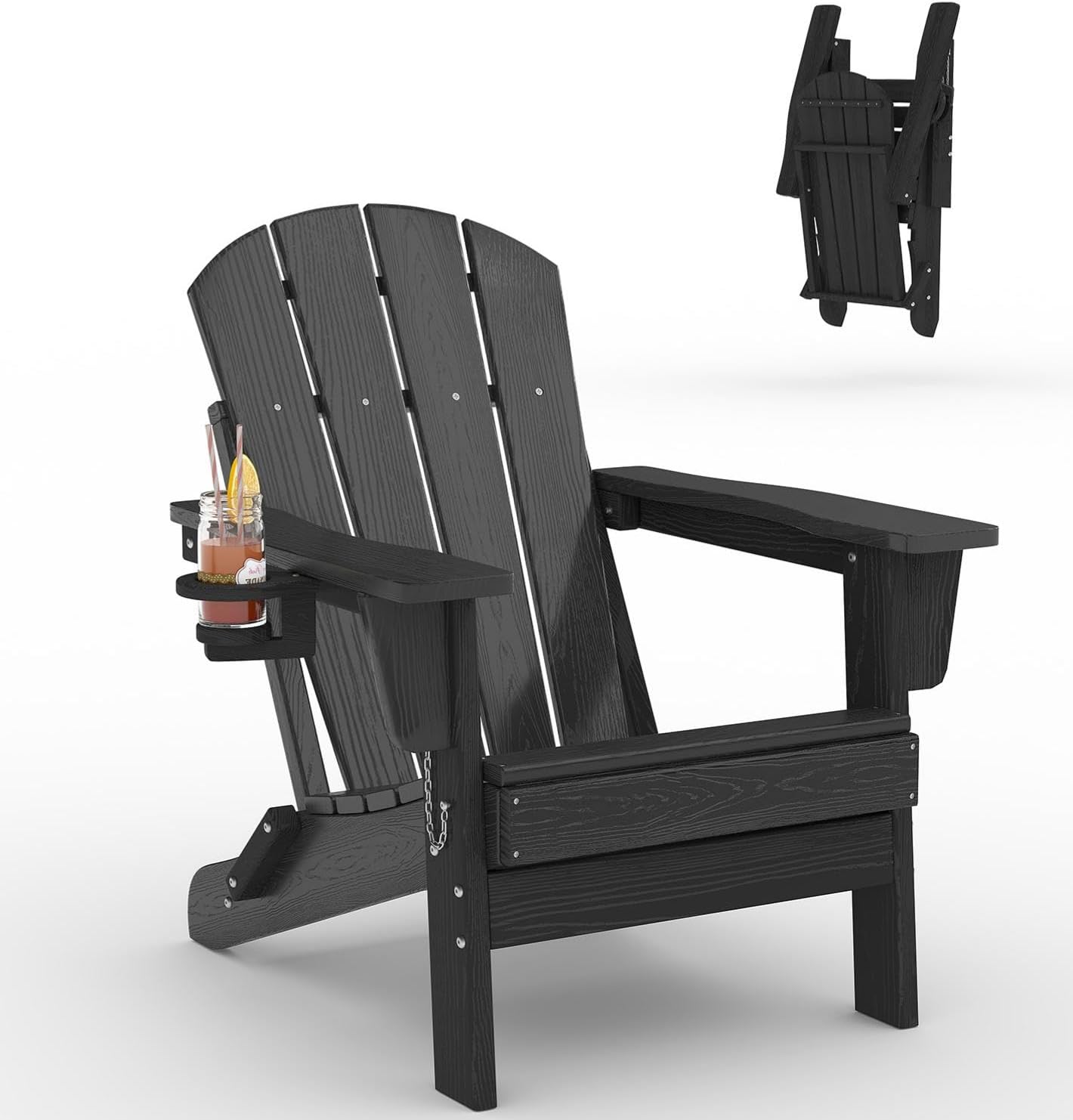 Outdoor Furniture Fire Pit - Składane krzesło Adirondack z tworzywa HDPE,