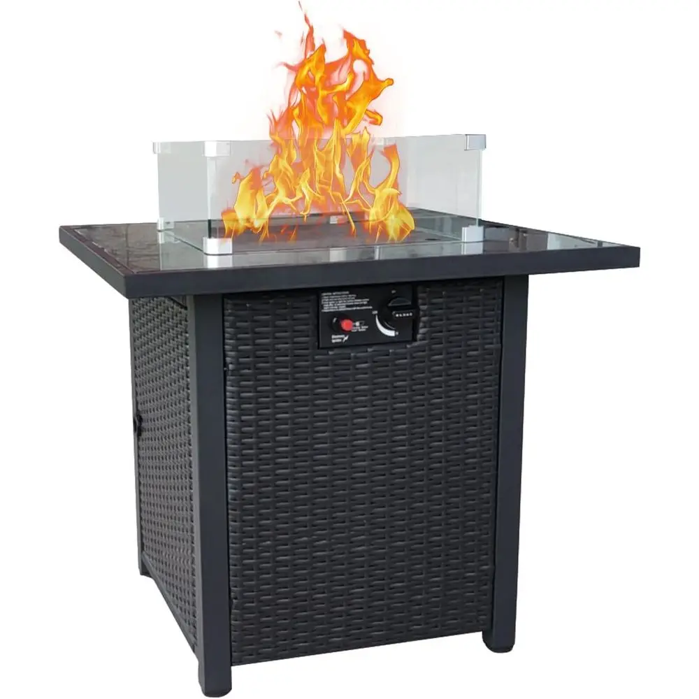 Outdoor Furniture Fire Pit - Wiklinowy zestaw mebli ogrodowych, rattanowa sofa