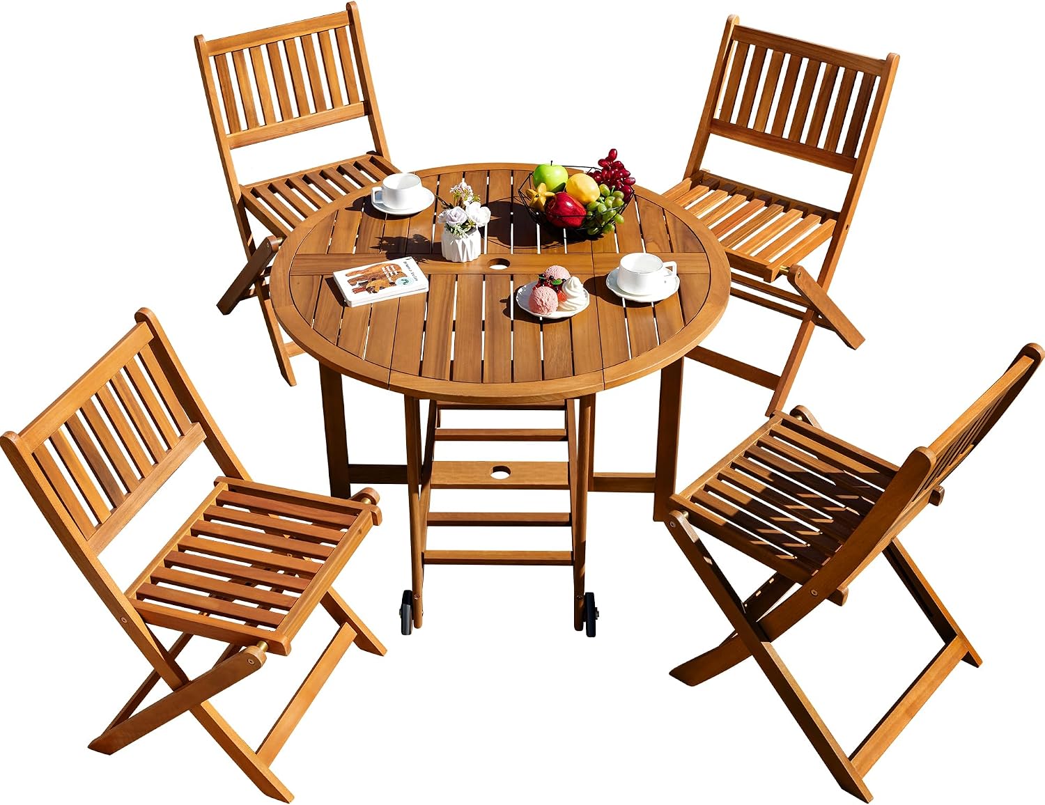 Outdoor Furniture Dining Set - Zestaw mebli ogrodowych na patio, 5-częściowy,