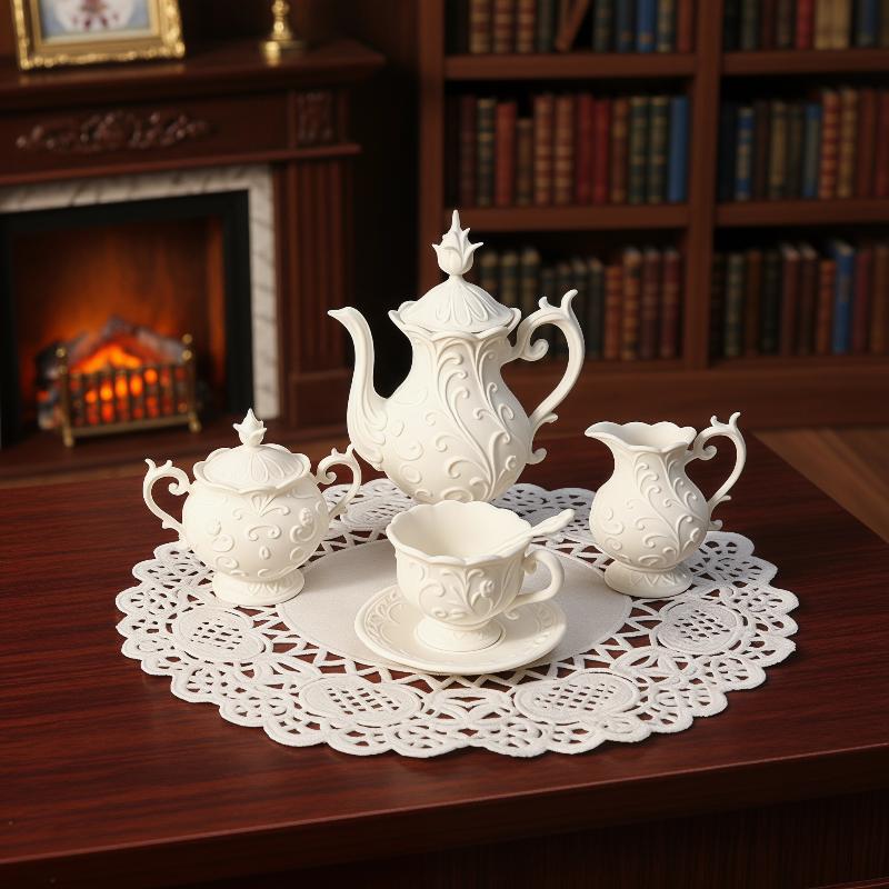 Bistro Table Set - 1 Zestaw Symulacyjny Mini Model Talerza