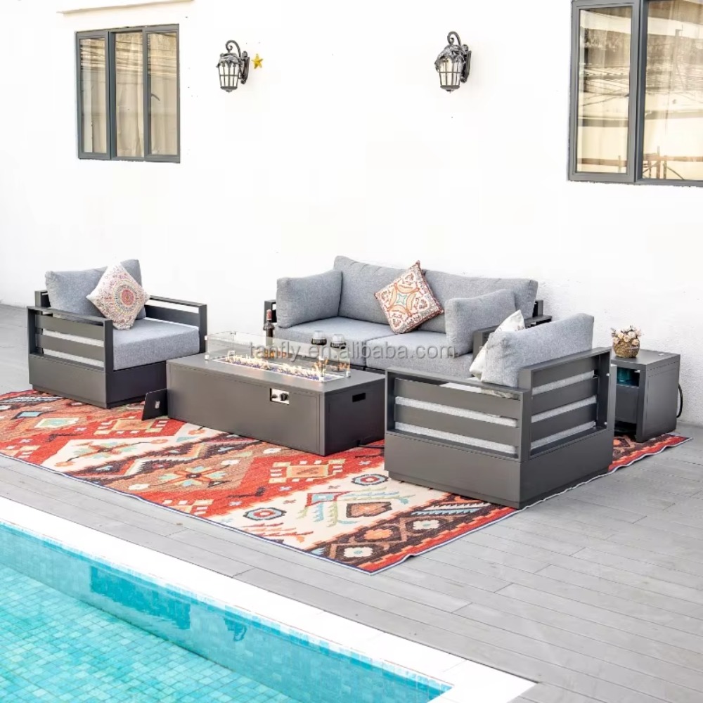 Outdoor Furniture Fire Pit - Zestaw mebli ogrodowych do willi/hotelu, nowoczesny
