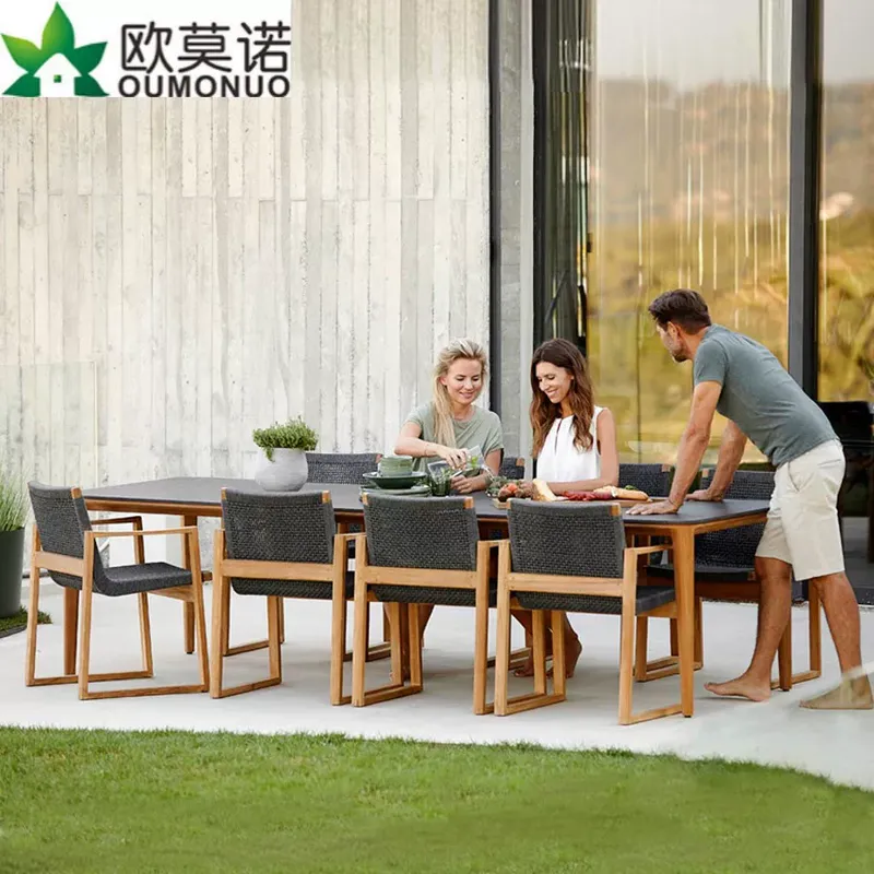 Outdoor Furniture Dining Set - Zestaw mebli ogrodowych z rattanu i