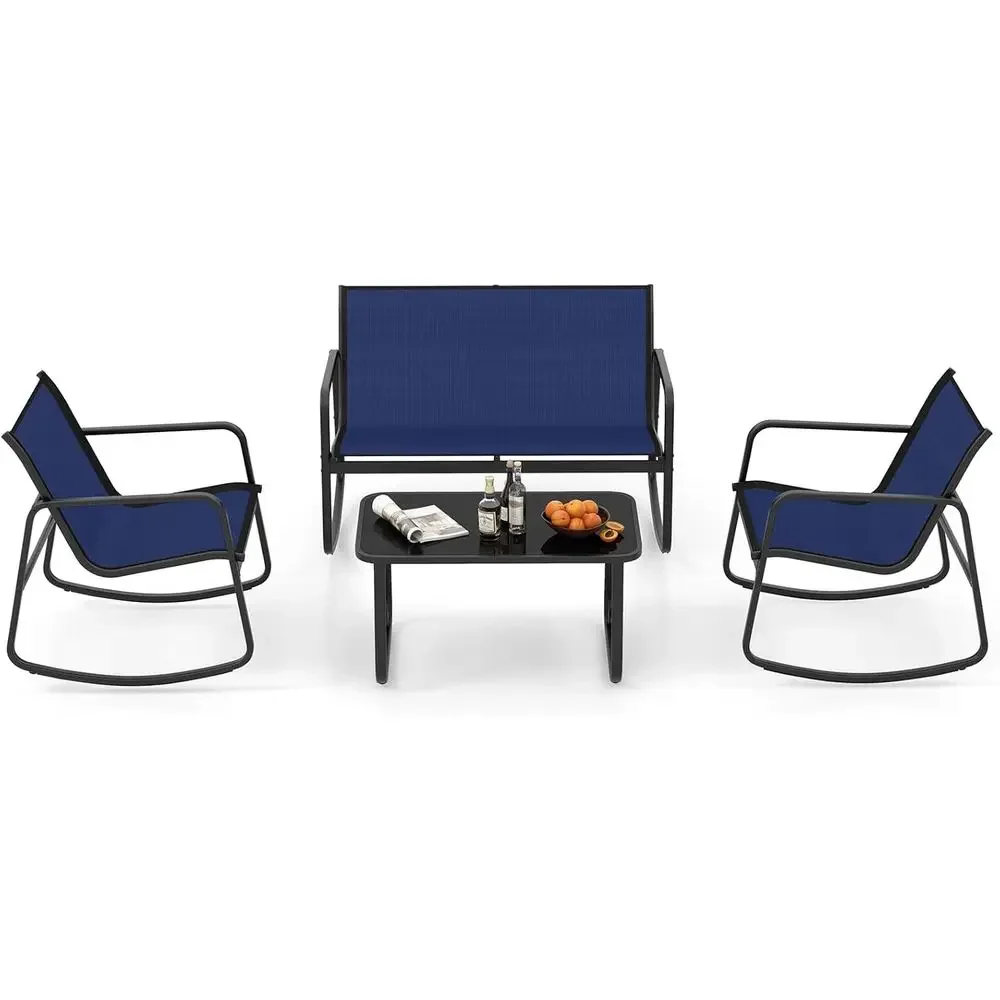 Outdoor Furniture Loveseat - 4-częściowy zestaw mebli ogrodowych z funkcją