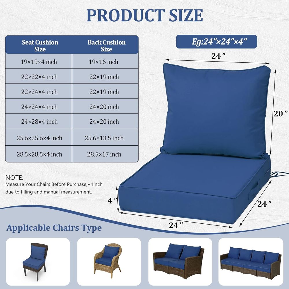 Zestaw 4 poduszek na głębokie  – Outdoor Furniture Set recenzja i cena