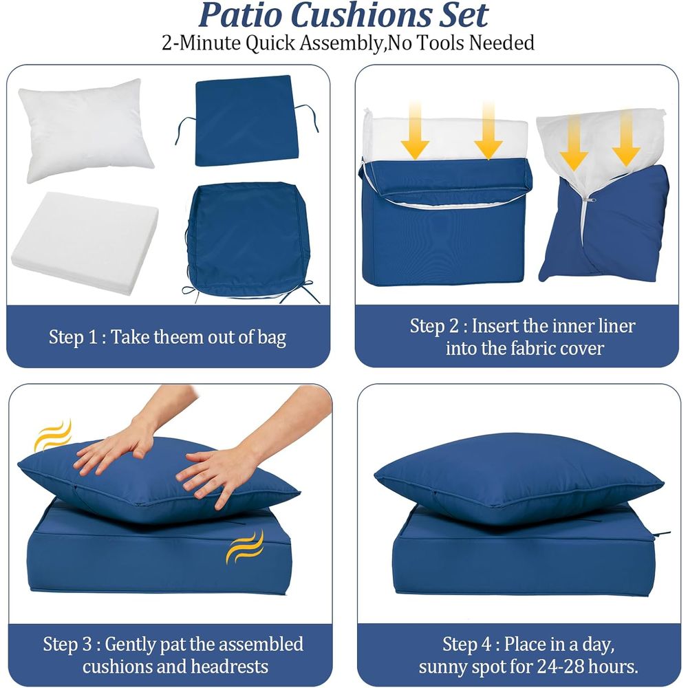 Zestaw 4 poduszek na głębokie  – Outdoor Furniture Set recenzja i cena