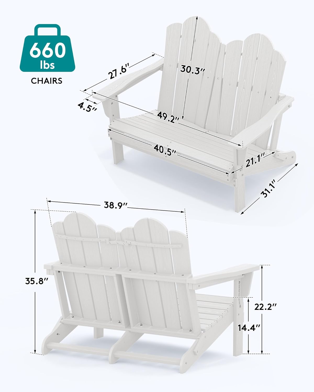Składane krzesło Adirondack dl – Outdoor Furniture Loveseat recenzja i cena