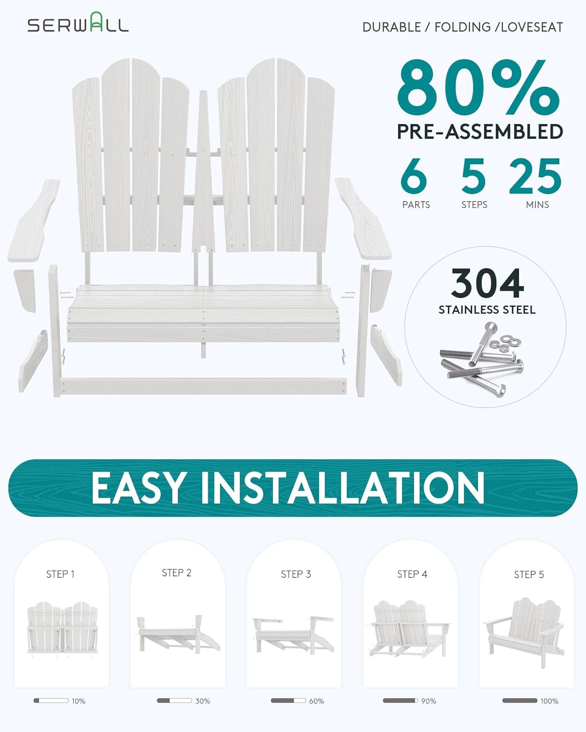 Składane krzesło Adirondack dl – Outdoor Furniture Loveseat recenzja i cena