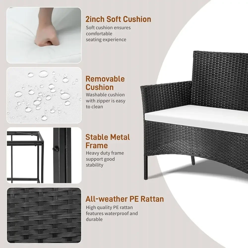 4-częściowy zestaw mebli ogrod – Outdoor Furniture Loveseat recenzja i cena