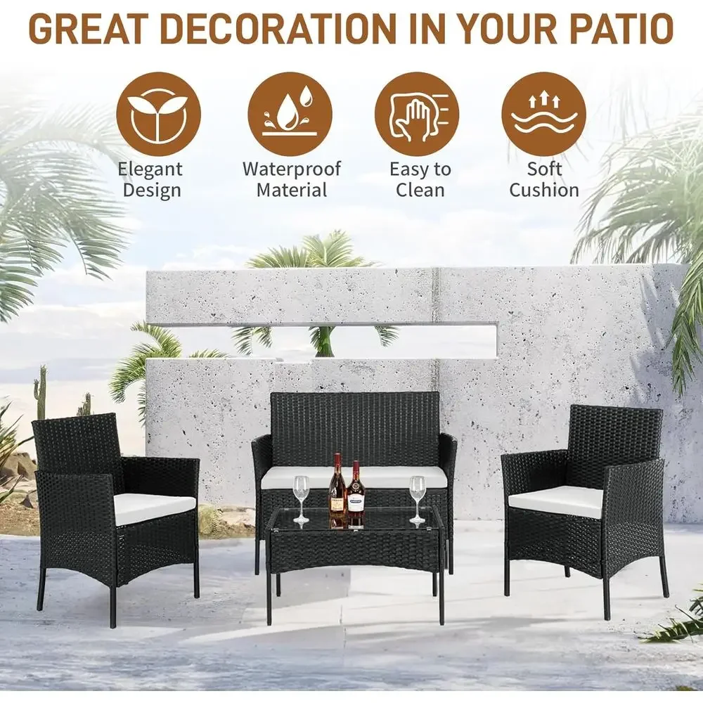4-częściowy zestaw mebli ogrod – Outdoor Furniture Loveseat recenzja i cena
