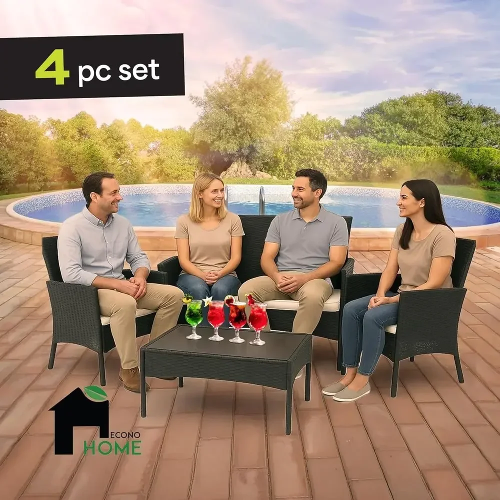 4-częściowy zestaw mebli ogrod – Outdoor Furniture Loveseat recenzja i cena
