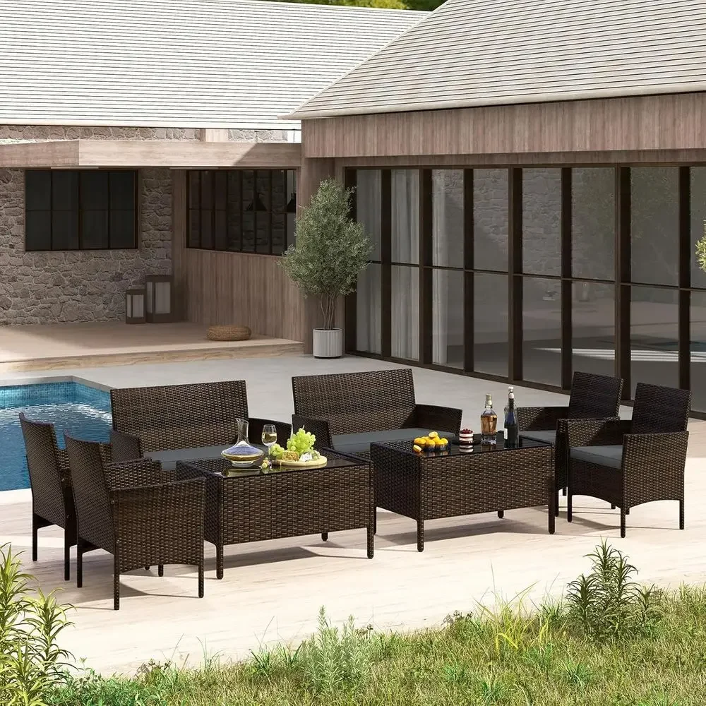 8-częściowy zestaw mebli ogrod – Outdoor Furniture Loveseat recenzja i cena