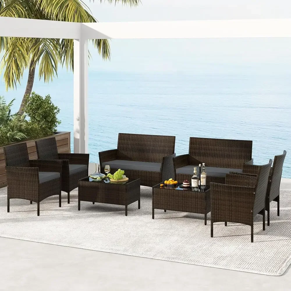 8-częściowy zestaw mebli ogrod – Outdoor Furniture Loveseat recenzja i cena