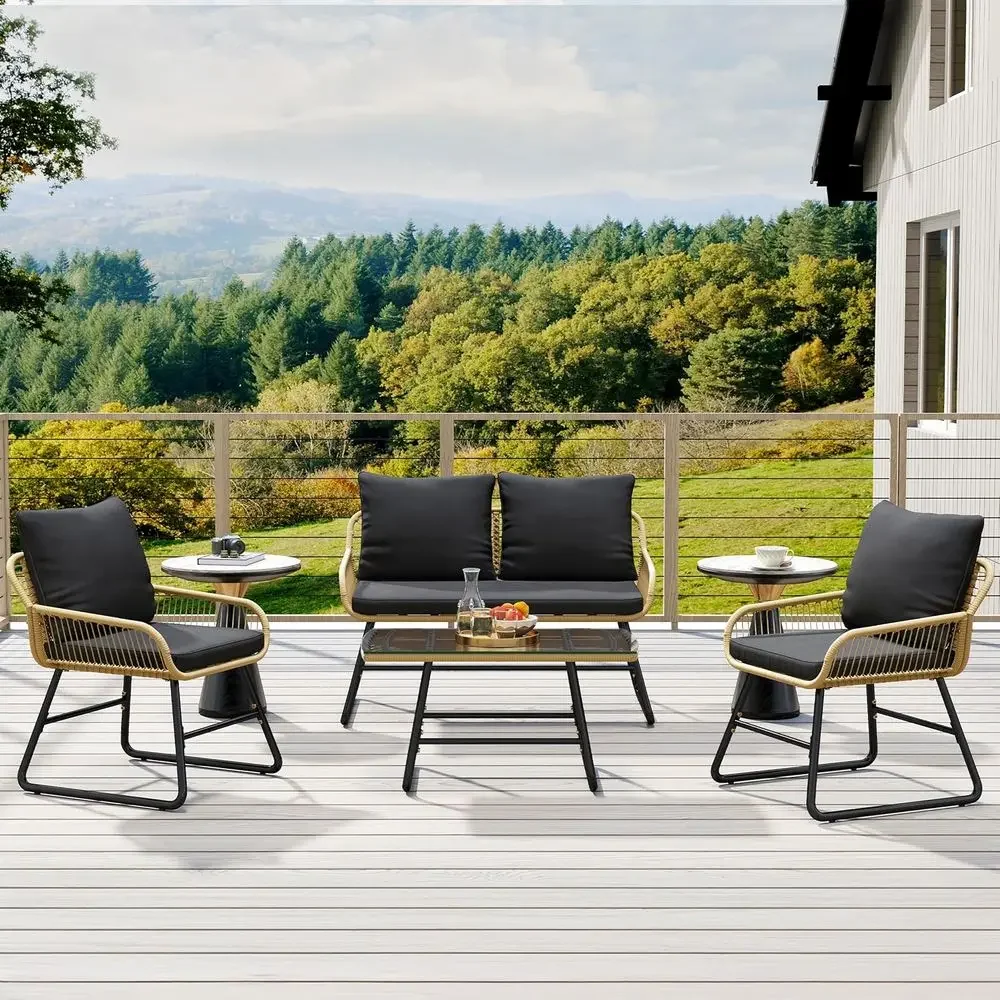 4-częściowy zestaw mebli ogrod – Outdoor Furniture Loveseat recenzja i cena