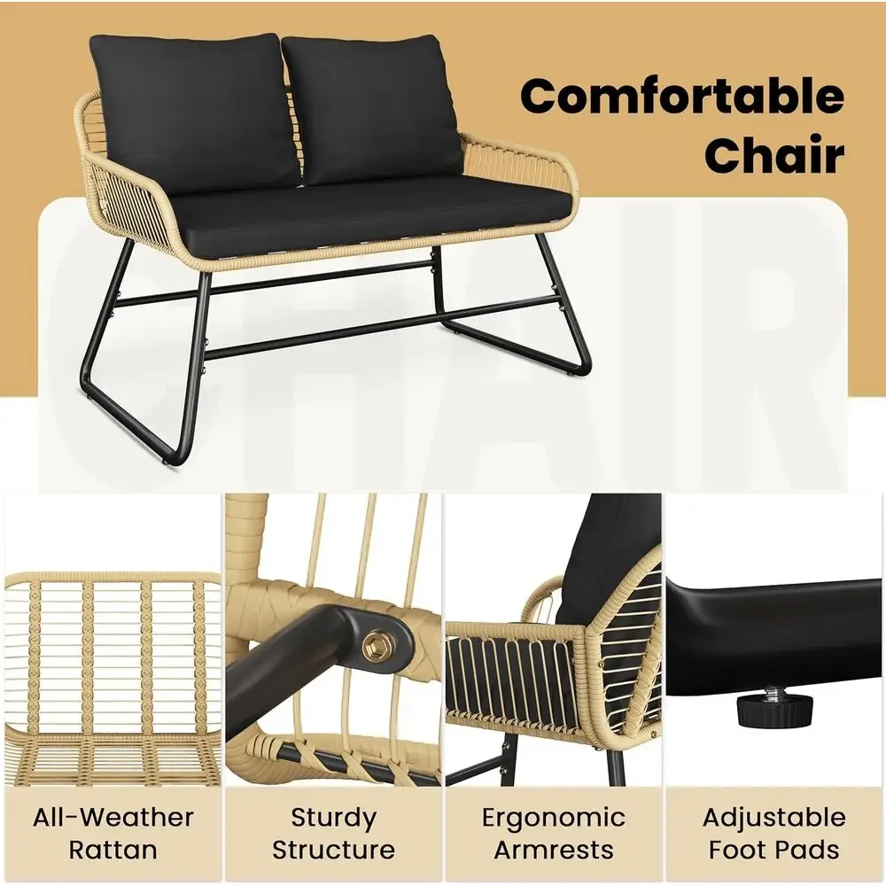 4-częściowy zestaw mebli ogrod – Outdoor Furniture Loveseat recenzja i cena