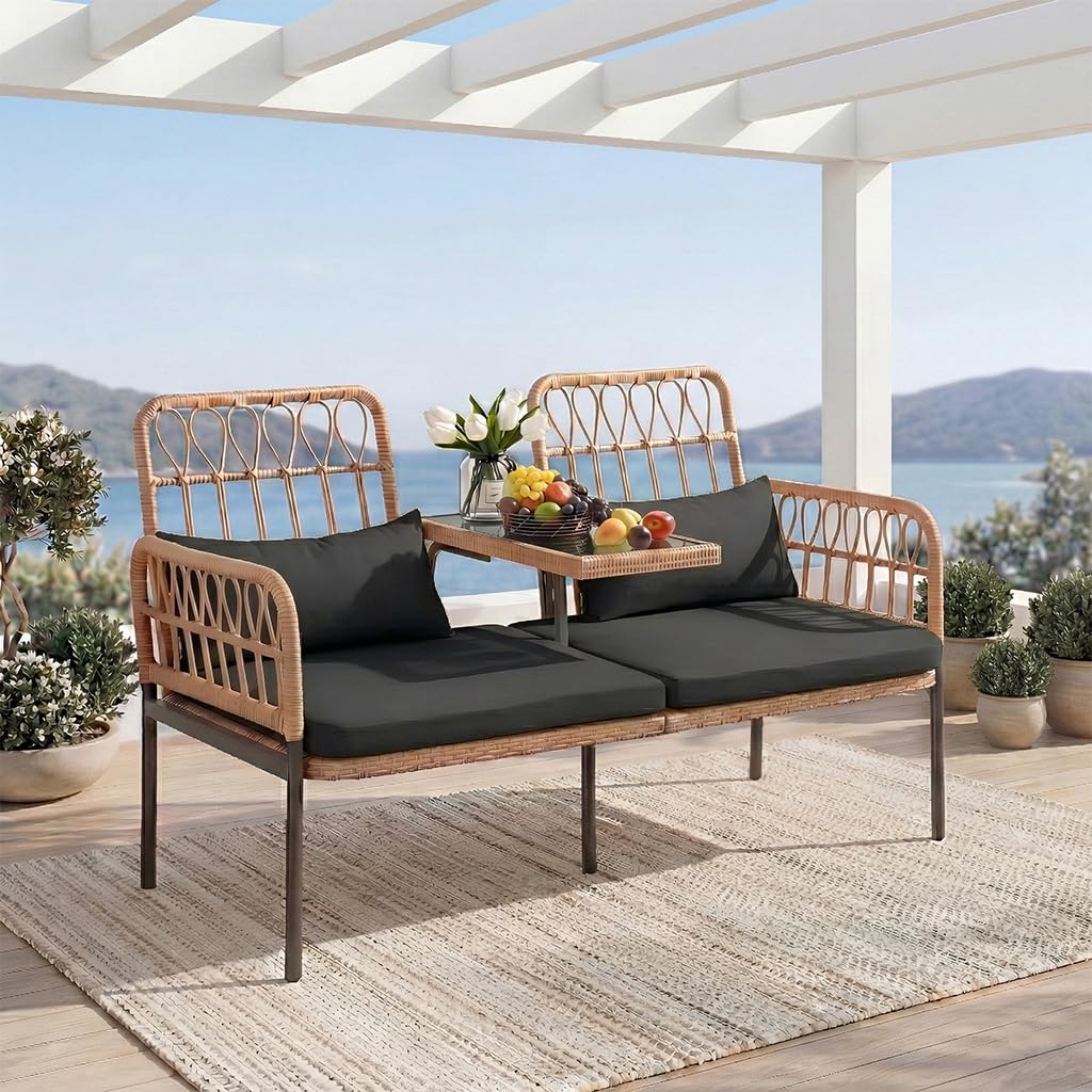 Rattanowy dwuosobowy mebel ogr – Outdoor Furniture Loveseat recenzja i cena