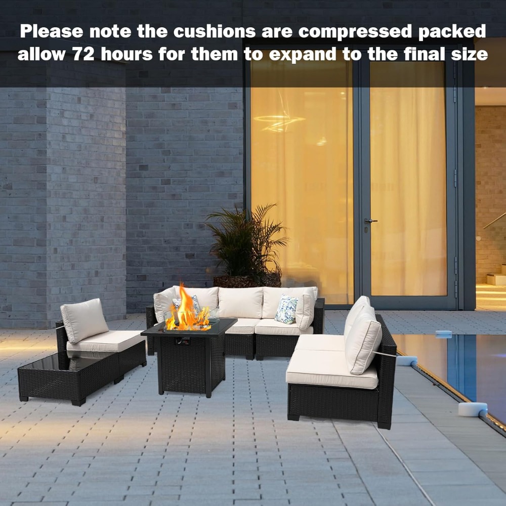 8-częściowy zestaw mebli ogrod – Outdoor Furniture Fire Pit recenzja i cena