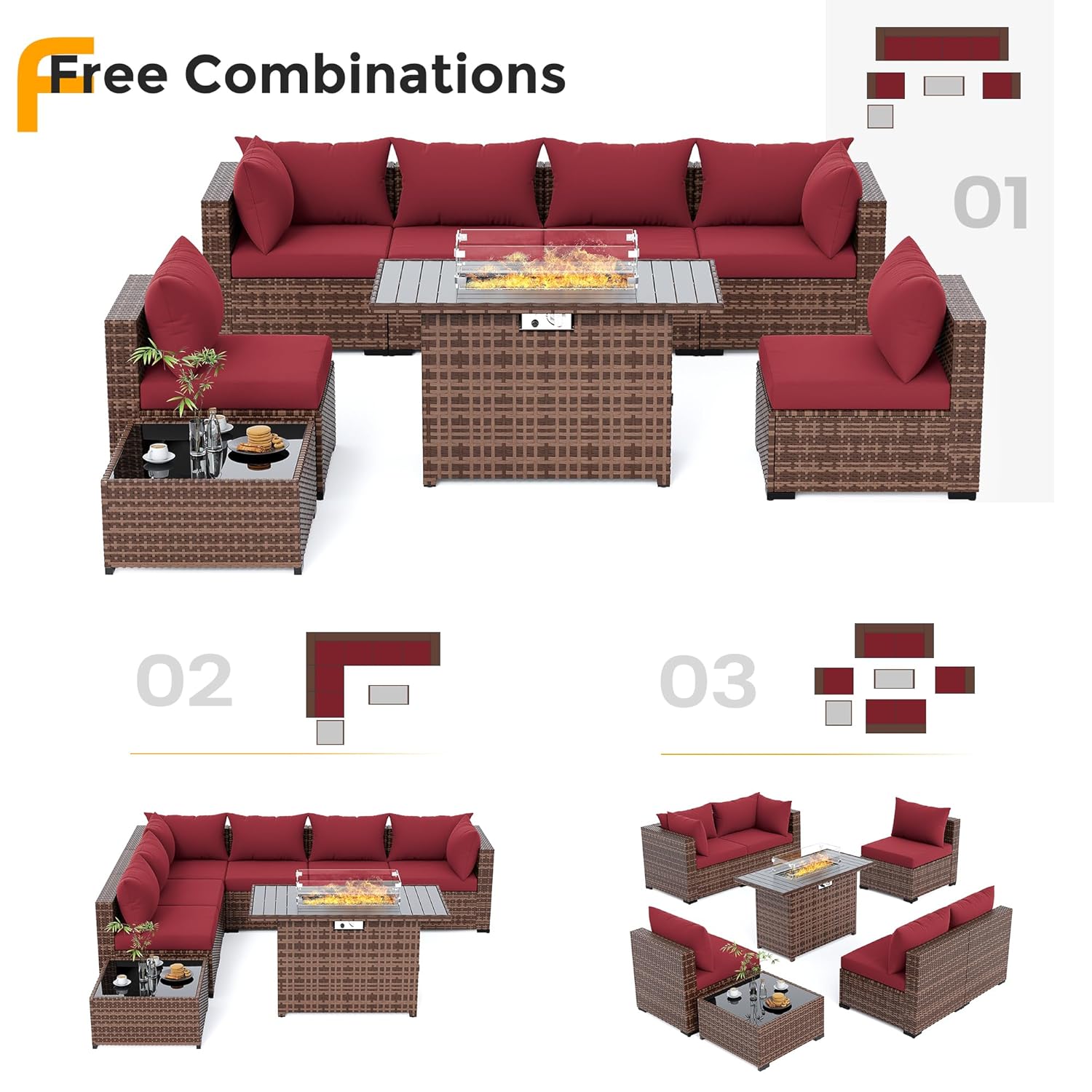 8-częściowy zestaw mebli ogrod – Outdoor Furniture Fire Pit recenzja i cena