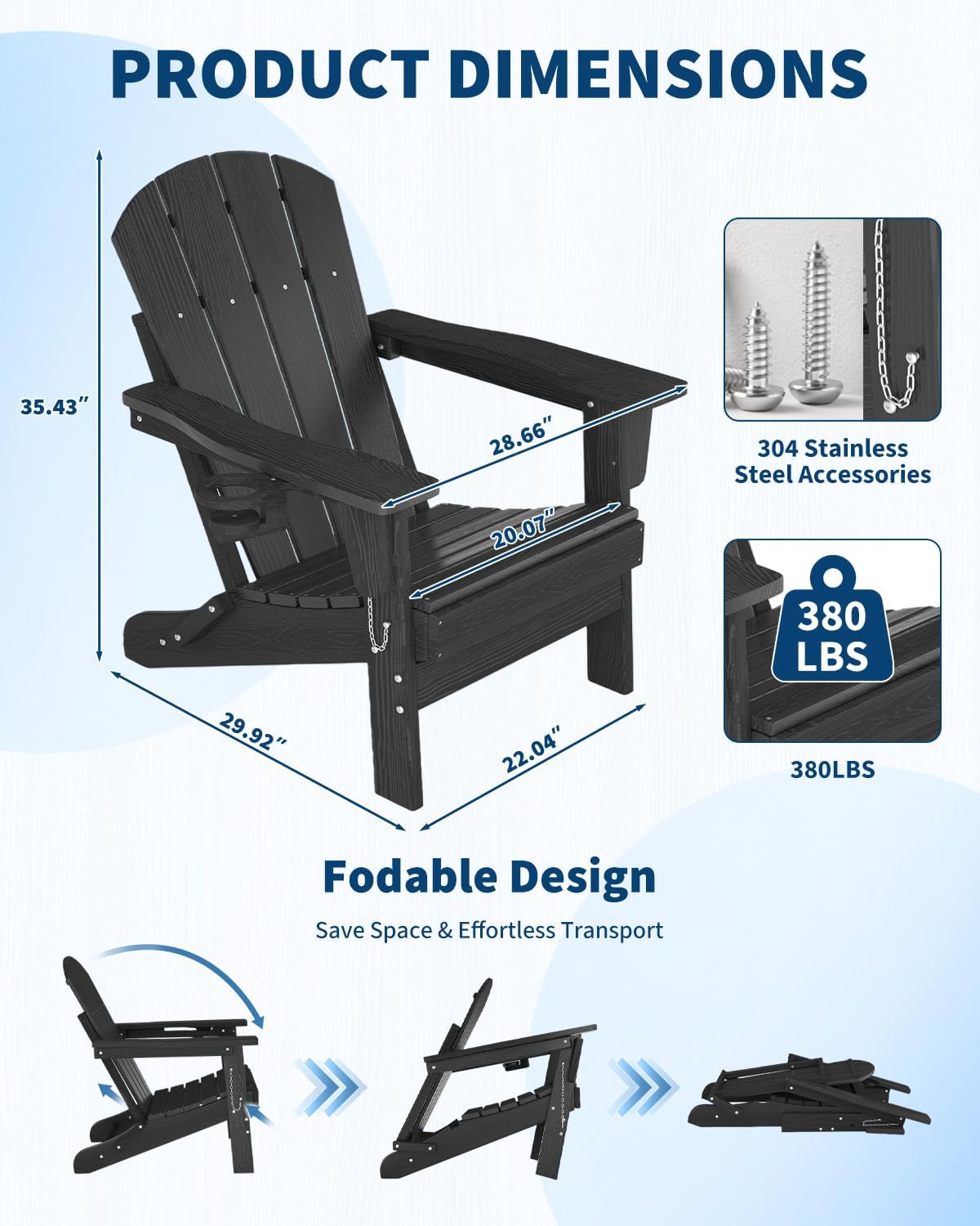 Składane krzesło Adirondack z  – Outdoor Furniture Fire Pit recenzja i cena