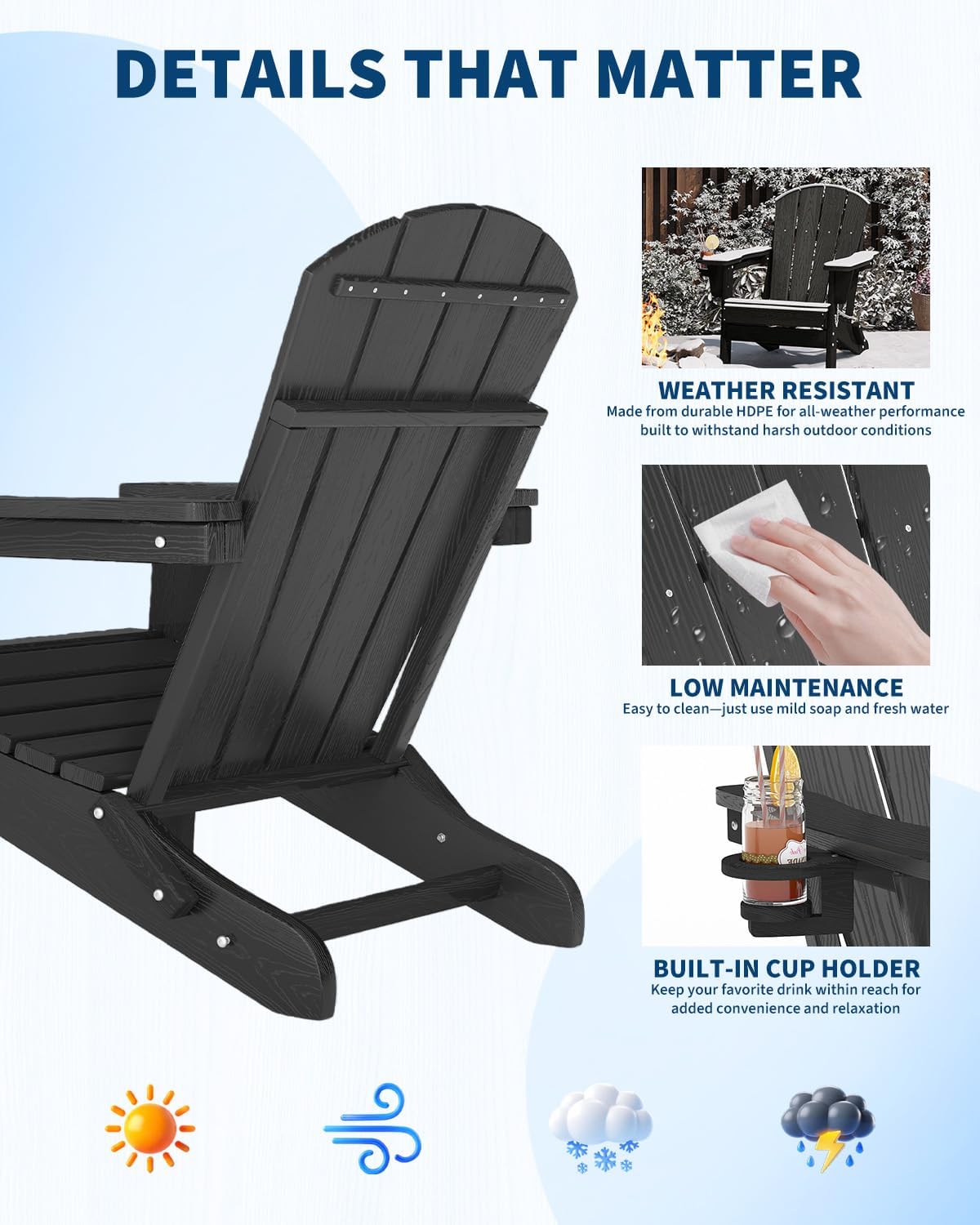 Składane krzesło Adirondack z  – Outdoor Furniture Fire Pit recenzja i cena