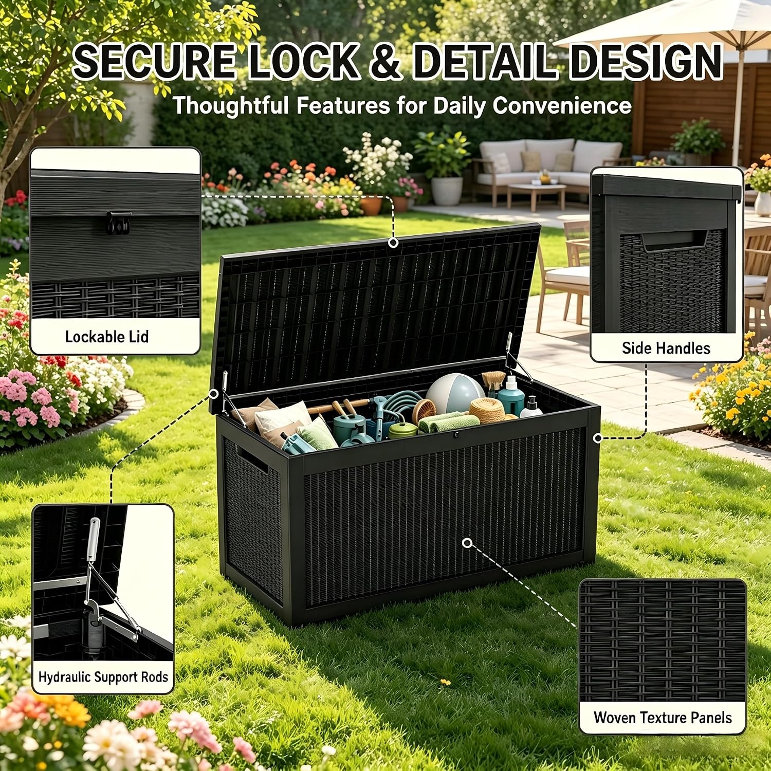 Duży schowek ogrodowy z żywicy – Outdoor Furniture Resin recenzja i cena