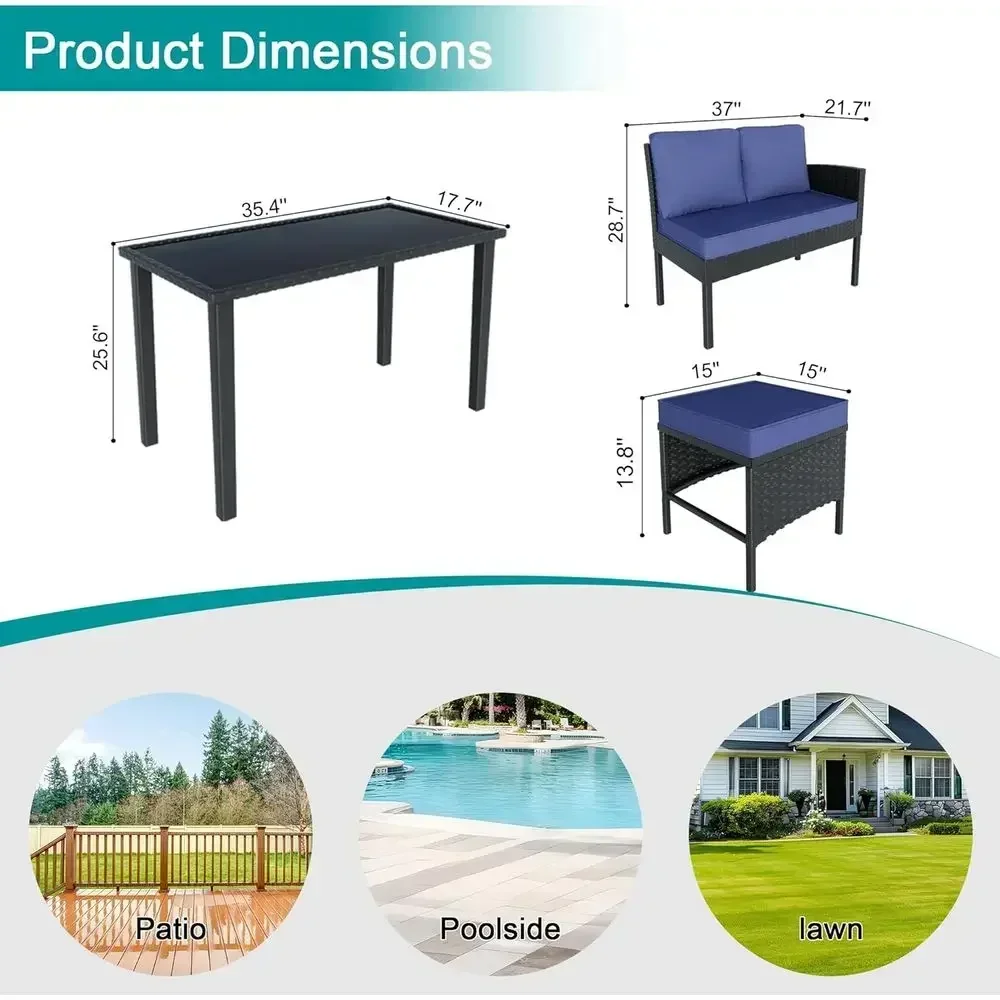 7-częściowy zestaw mebli ogrod – Outdoor Furniture Dining Set recenzja i cena