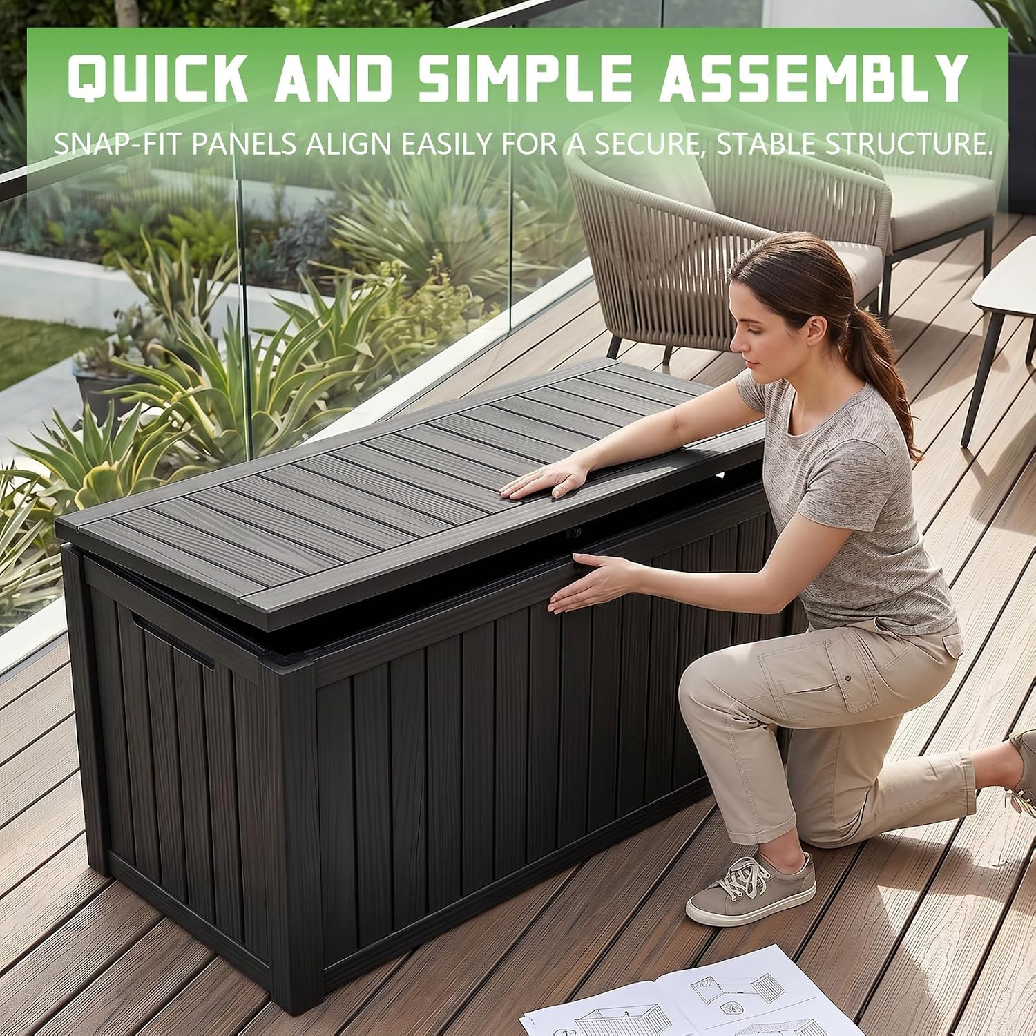 200-galonowy zamykany schowek  – Outdoor Furniture Resin recenzja i cena