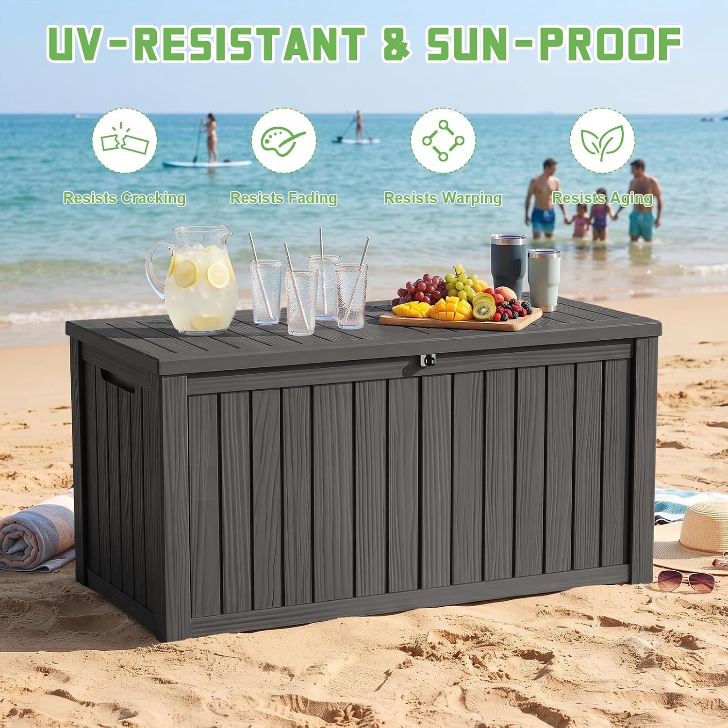 200-galonowy zamykany schowek  – Outdoor Furniture Resin recenzja i cena