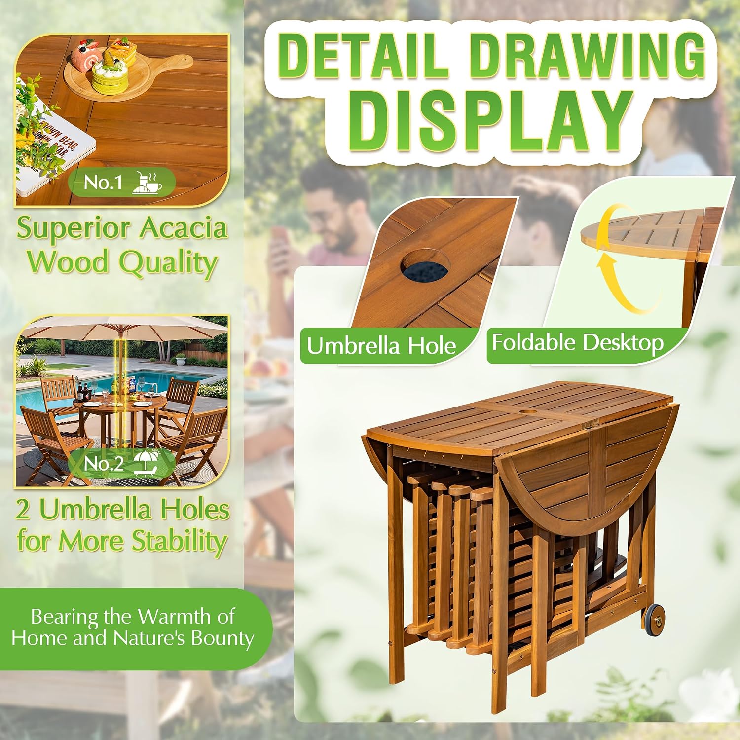 Zestaw mebli ogrodowych na pat – Outdoor Furniture Dining Set recenzja i cena