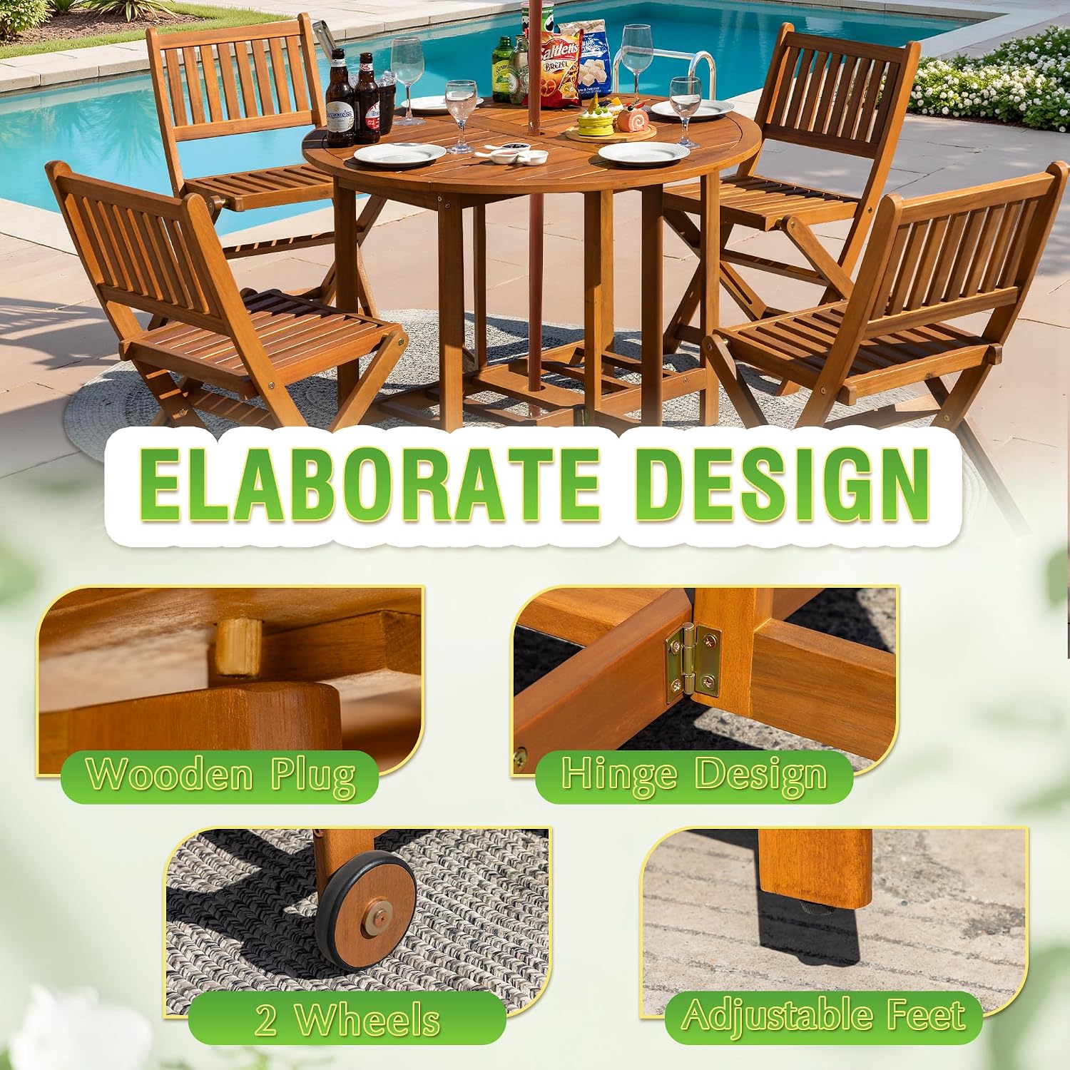 Zestaw mebli ogrodowych na pat – Outdoor Furniture Dining Set recenzja i cena