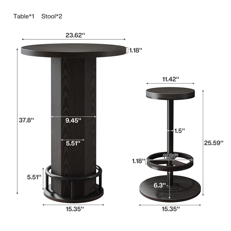 Okrągły stół barowy z krzesłam – Bistro Table Set recenzja i cena