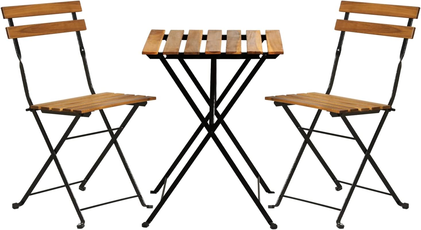 Naturalny drewniany 3-częściow – Bistro Table Set recenzja i cena