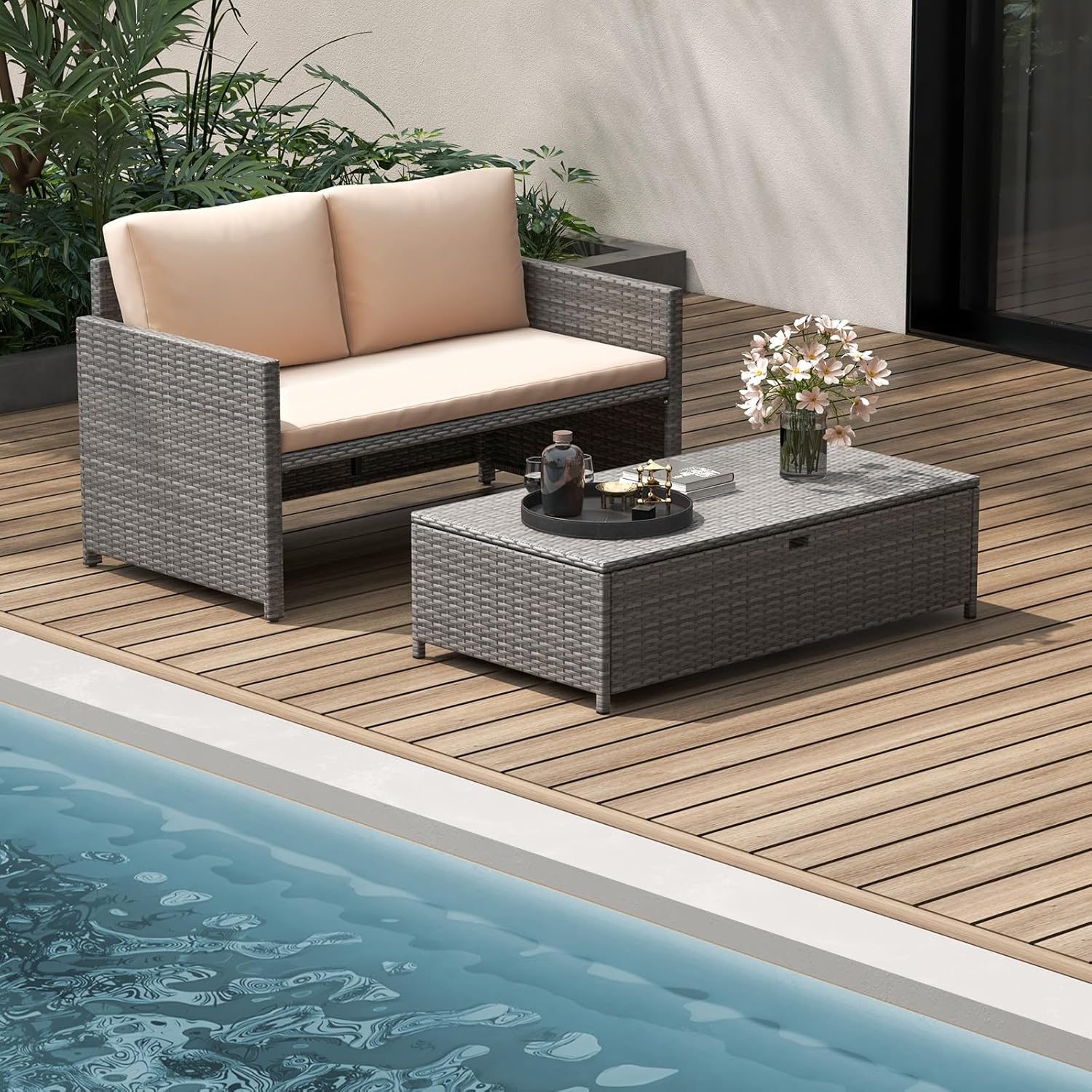 Wiklinowy leżak ogrodowy, sofa – Outdoor Furniture Loveseat recenzja i cena