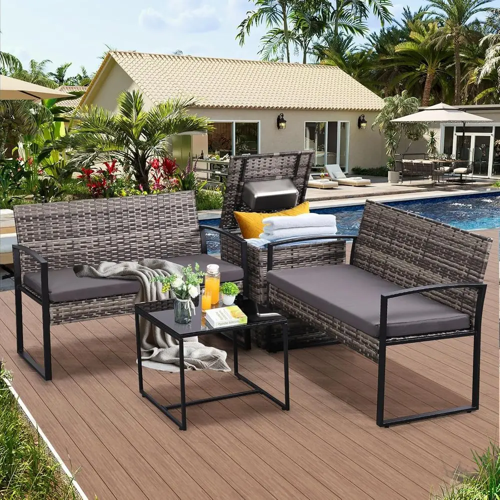 4-częściowy zestaw mebli ogrod – Outdoor Furniture Loveseat recenzja i cena