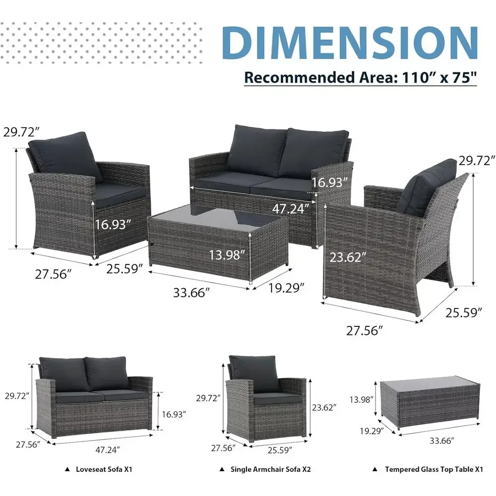 4-częściowy zestaw mebli ogrod – Outdoor Furniture Loveseat recenzja i cena