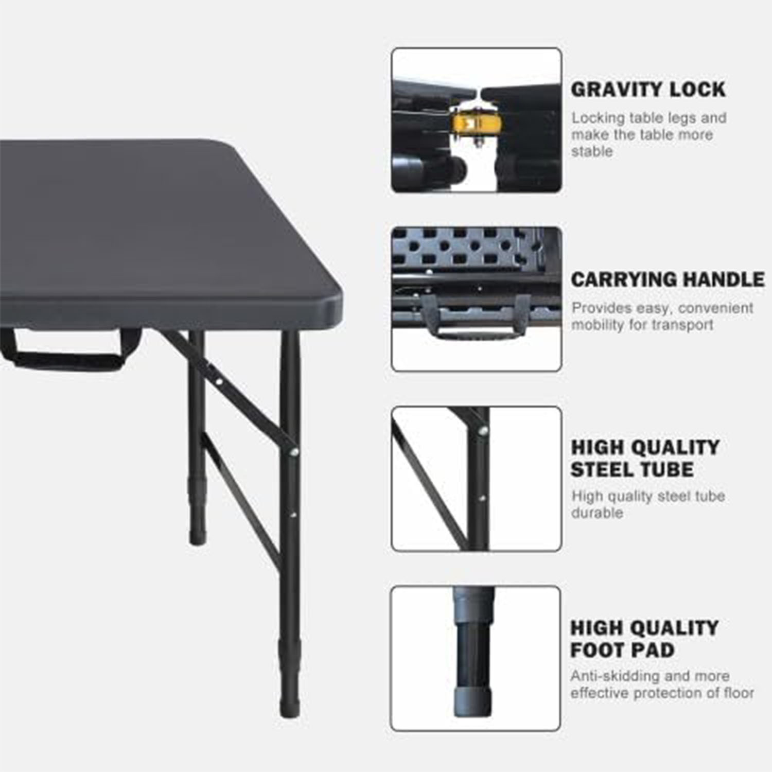 Składany stół 120 cm z regulac – Outdoor Furniture Usa recenzja i cena
