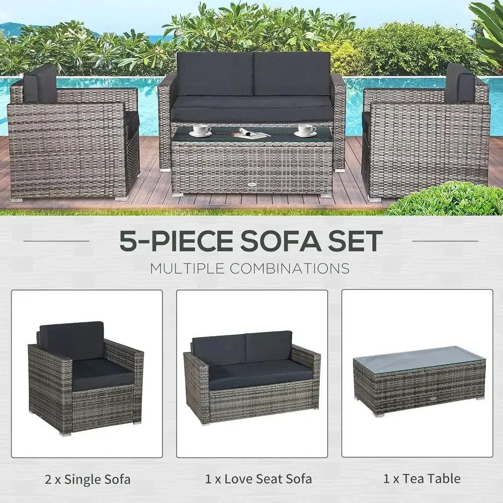 4-częściowy zestaw mebli ogrod – Outdoor Furniture Loveseat recenzja i cena