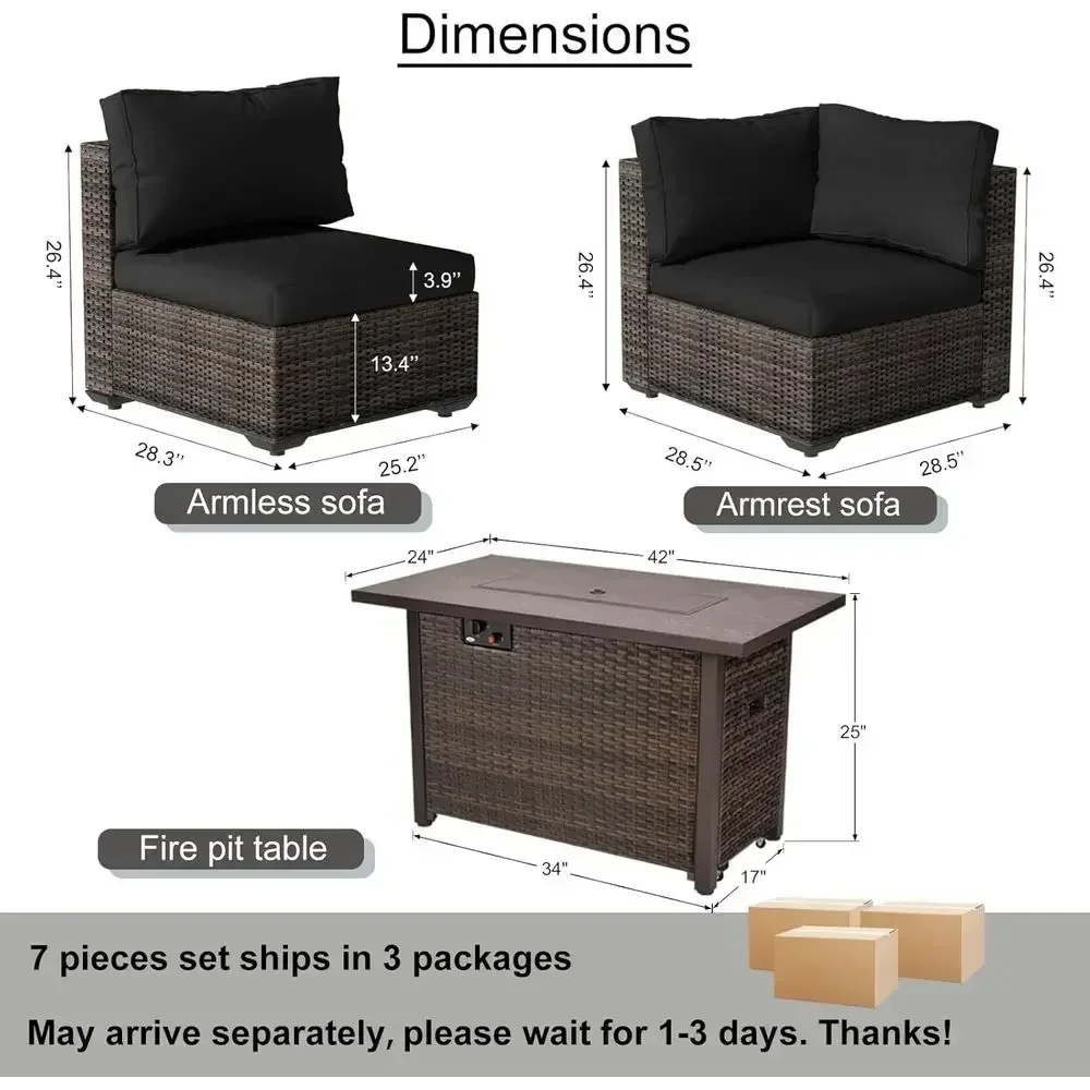 7-częściowy zestaw mebli ogrod – Outdoor Furniture Fire Pit recenzja i cena