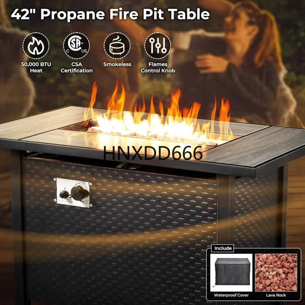 8-częściowy zestaw mebli ogrod – Outdoor Furniture Fire Pit recenzja i cena