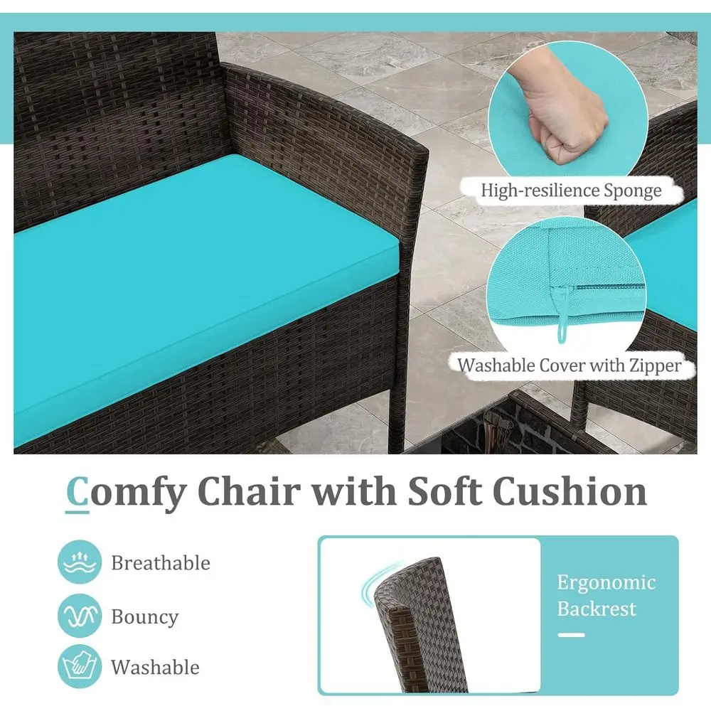 Turkusowy 4-częściowy zestaw m – Outdoor Furniture Loveseat recenzja i cena