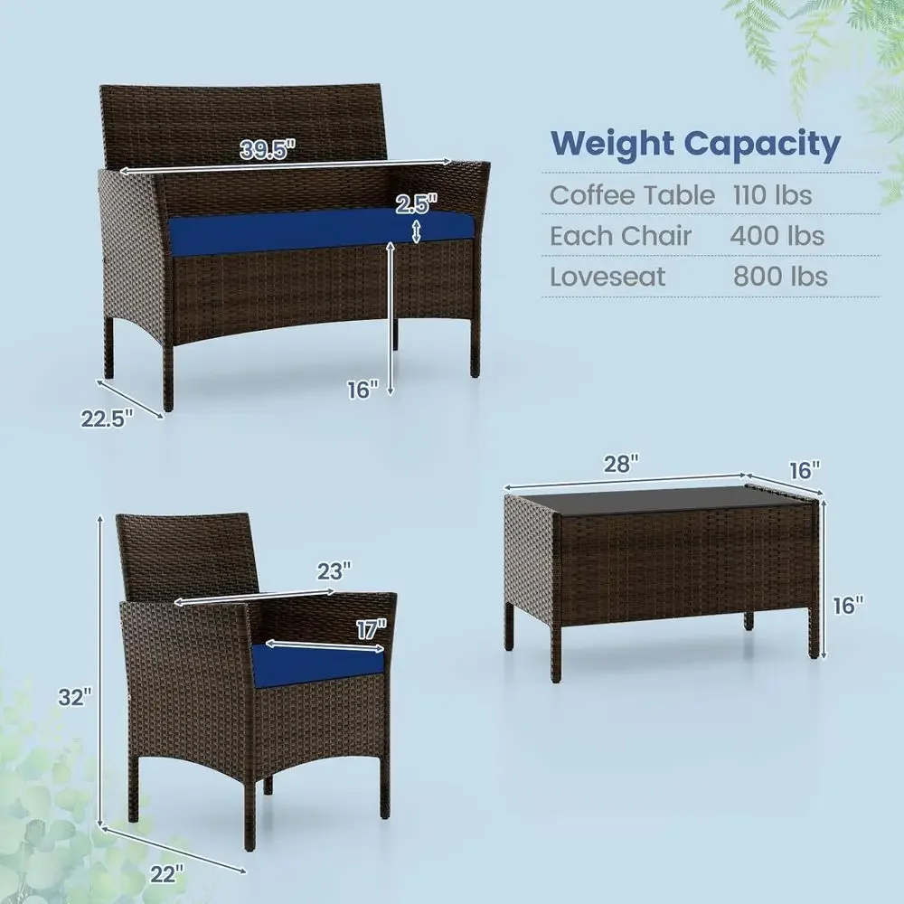 4-częściowy zestaw mebli ogrod – Outdoor Furniture Loveseat recenzja i cena